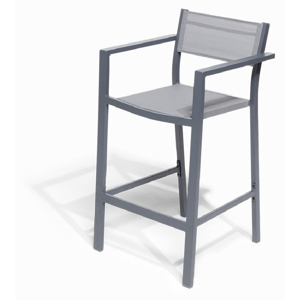 Chaise haute Oslow aluminium et textilène 55x53xH.96,5 cm