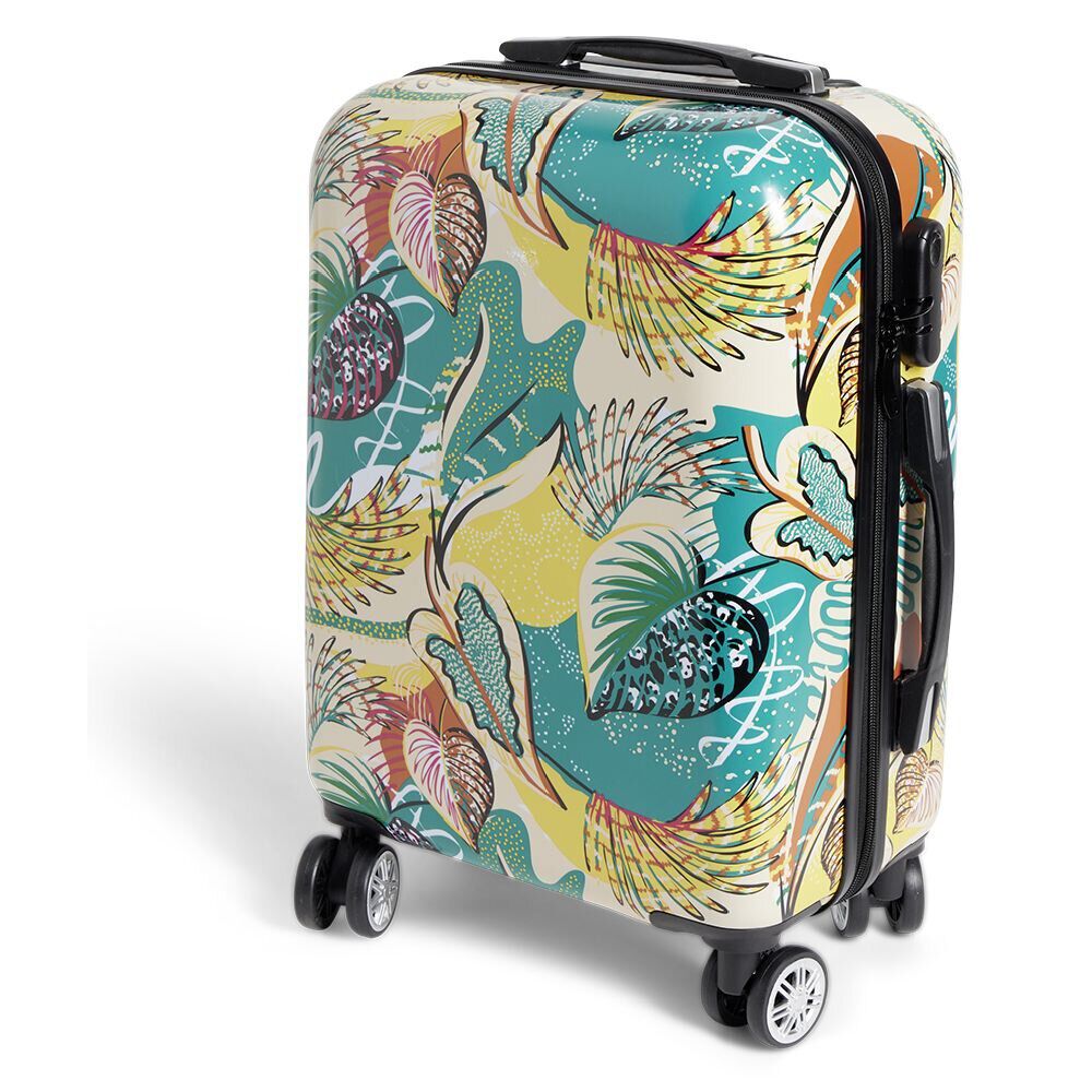 Valise cabine rigide trolley 4 roulettes 37L feuillage multicolore