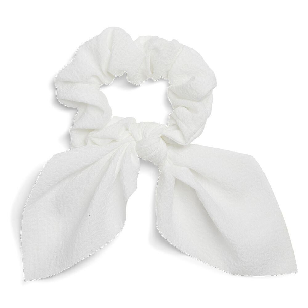 Chouchou foulard satiné blanc