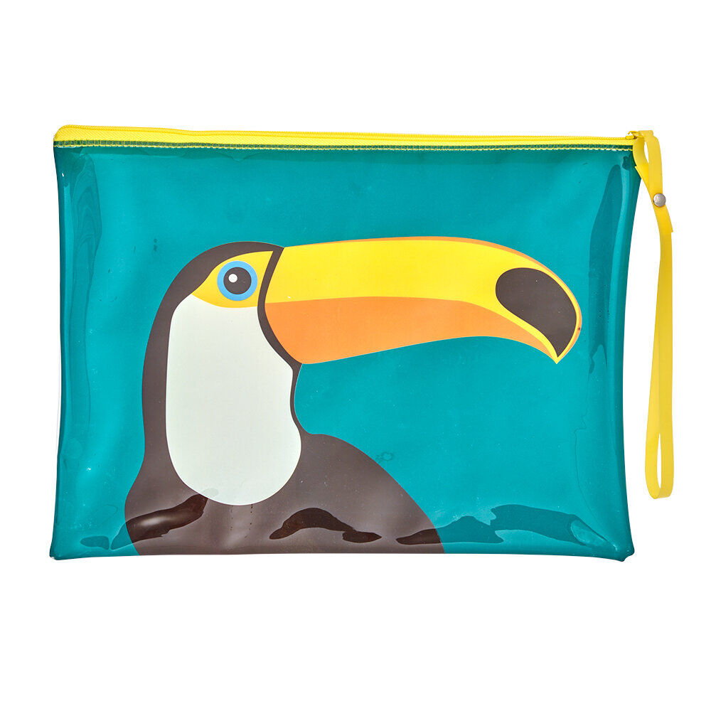Pochette de plage design toucan