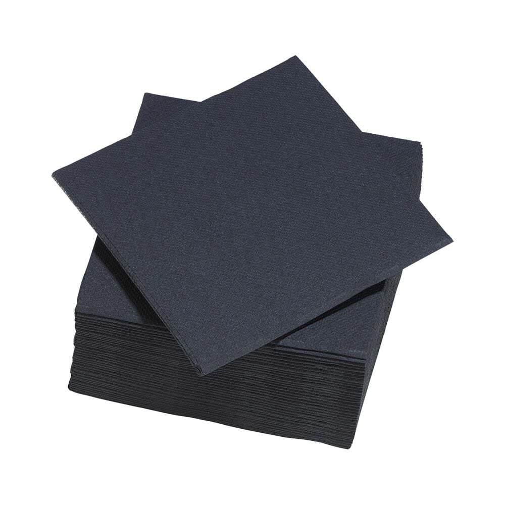 Serviette carrée noire Tex Touch 2 plis en papier x40