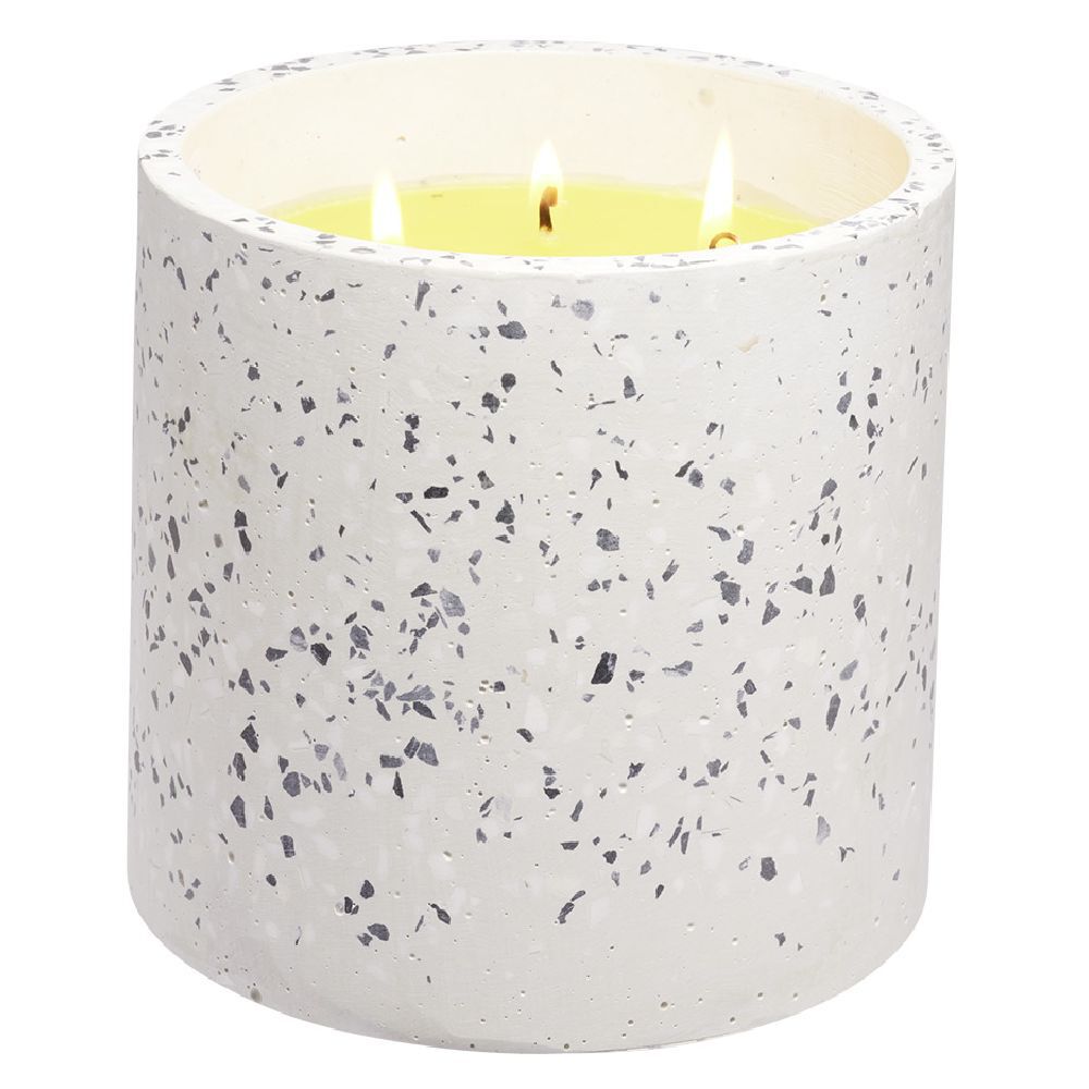 Bougie citronnelle 3 mèches design terrazzo Ø15xH14cm