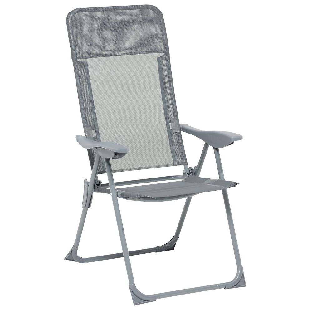 Fauteuil de camping 5 positions gris