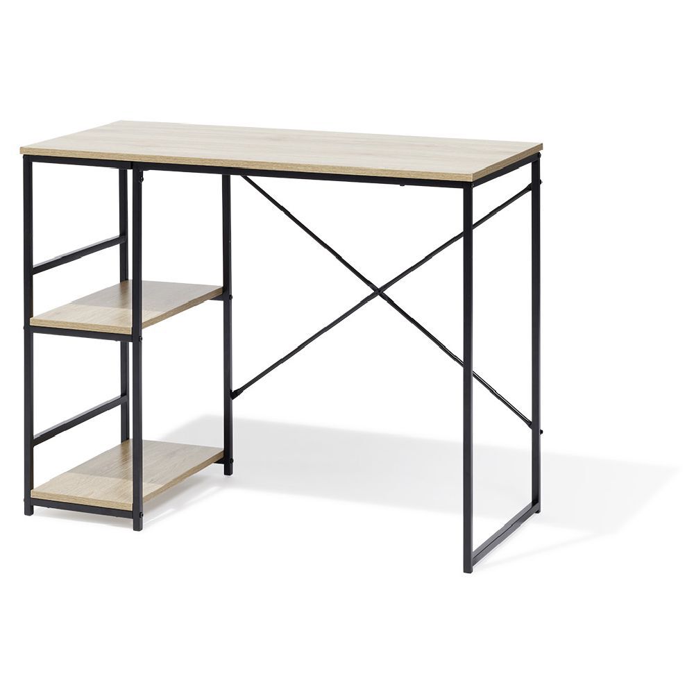 Bureau Lili métal noir et bois - 100x45xH75cm