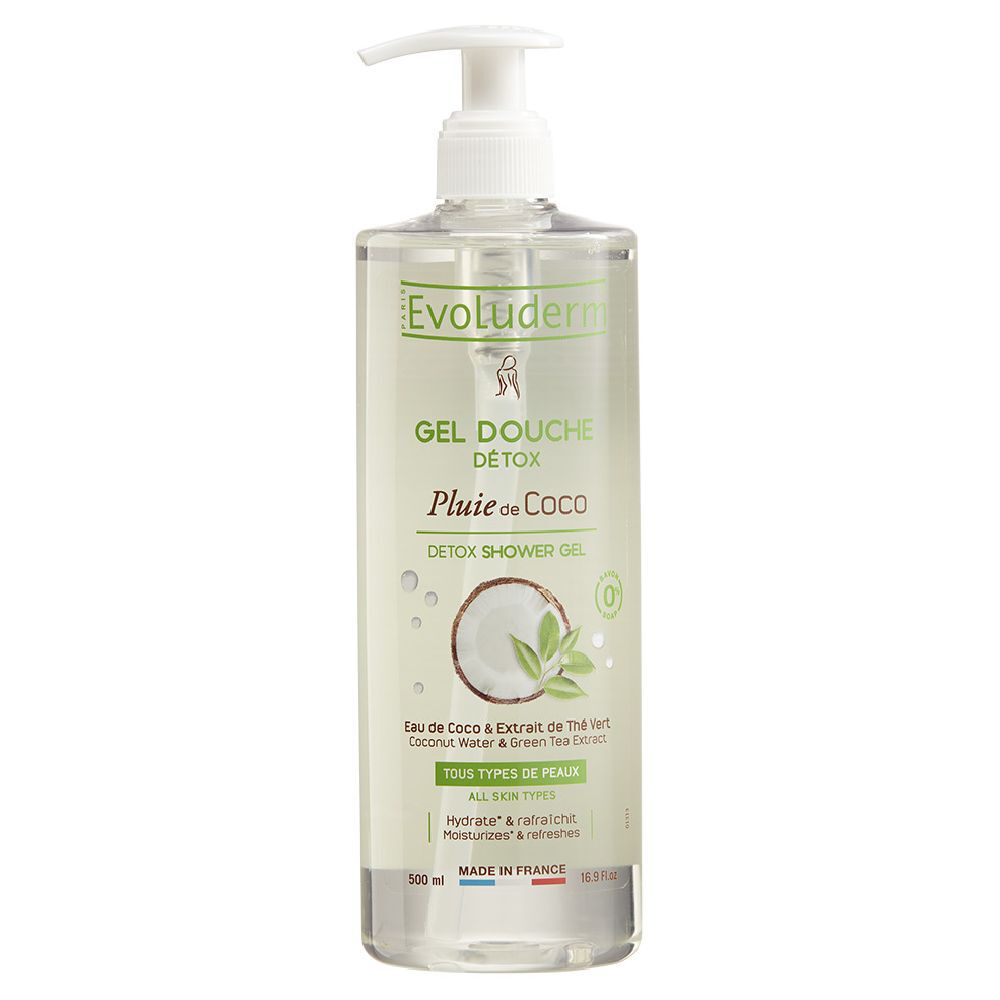 Gel douche détox Evoluderm pluie de coco 500 ml