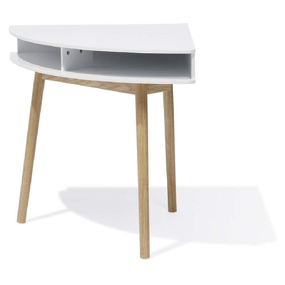 Bureau d'angle Lida blanc naturel - 70x70xH76cm