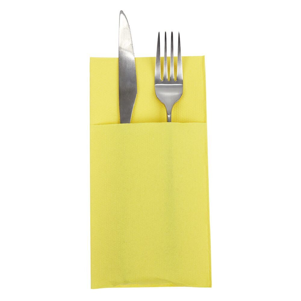 Serviette range couverts 40cm jaune canari x20