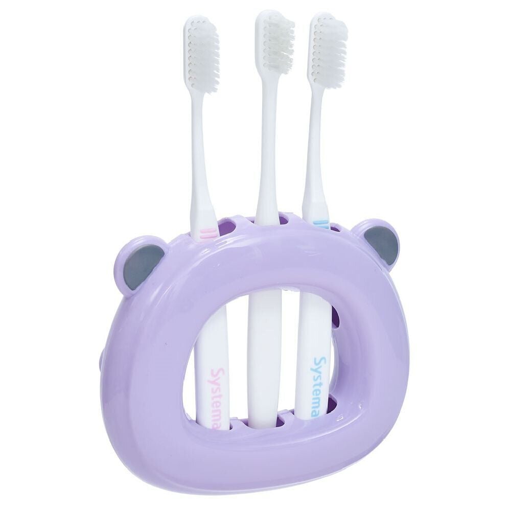 Support 3 brosses à dents enfant violet