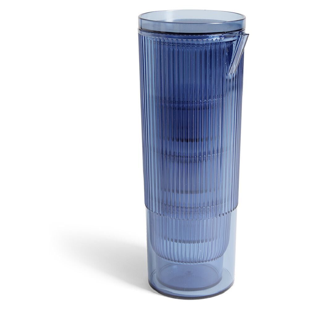 Carafe 1,1L + 4 verres 300mL polystyrène et silicone bleu