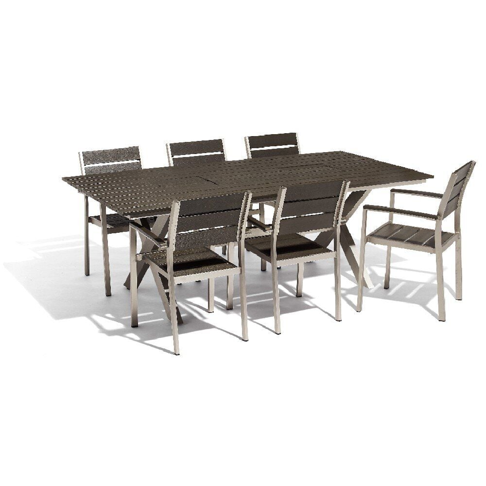 Ensemble Table Conviviale et 6 chaises aluminium composite