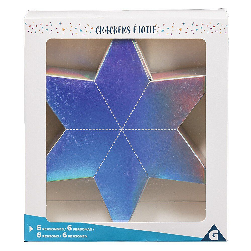 Crackers forme étoile argentée x6