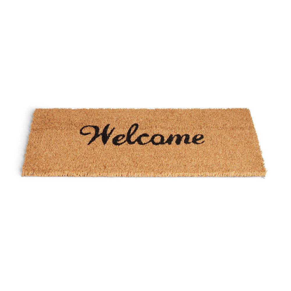 Paillasson coco Welcome marron et noir 25x55cm