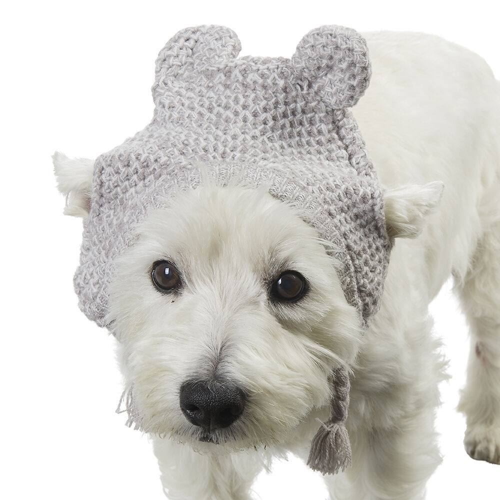 Bonnet pour chien avec oreilles gris<br>Taille M/L
