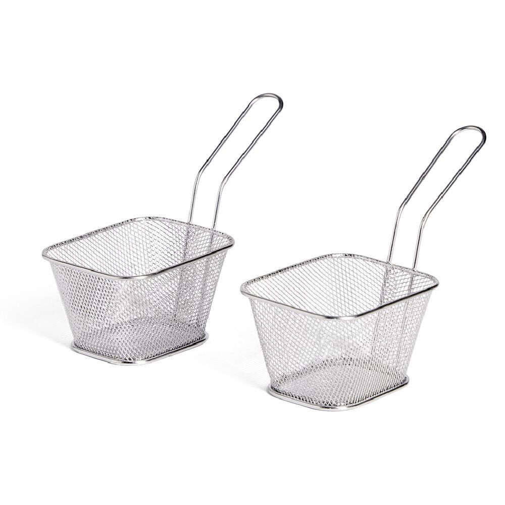 Lot de 2 paniers à frites inox argenté 19,5x17,5x8,5cm